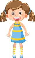 Happy girl cartoon character vector