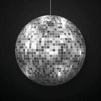 Mirror disco ball isolated. vector