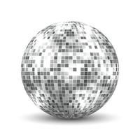 Mirror disco ball isolated. vector