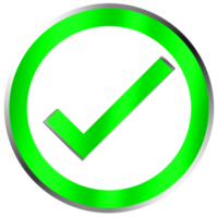 Green Tick Icons. Passed Accepted, Agreed, Valid, Confirmed, Seen, Access. 3D Illustration. png