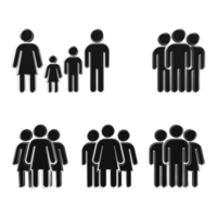 Business and Family Grouping People 3D Illustration Icon Set png