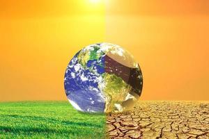 Global warming concept image showing the effects of dry land on the changing environment photo