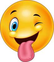 Smiley emoticon with stuck out tongue and winking eye vector