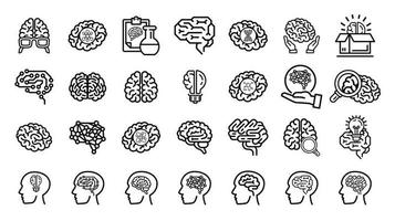 Human brains icon set. Vector illustration