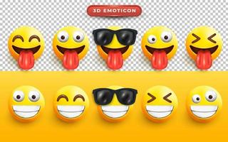 Set of 3d Emoji Face vector