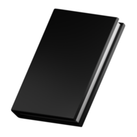 3D Black Book PNG Illustration