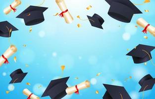 Graduation Hat Background vector