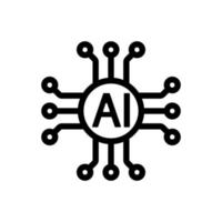 artificial intelligence icon vector. Isolated contour symbol illustration vector