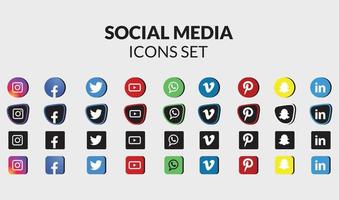 Popular social media icons set. vector