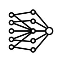 single layer neural network line icon vector illustration