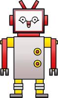 gradient shaded cartoon happy robot vector