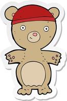 sticker of a cartoon teddy bear vector