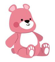 pink bear teddy toy vector