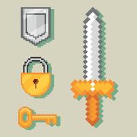 pixel icons set vector