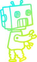 cold gradient line drawing cartoon robot vector