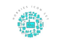 Hobbies icon set design on white background vector