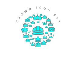 Crown icon set design on white background. vector