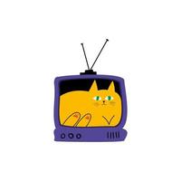 Modern TV house for the cat. Vector modern illustration.