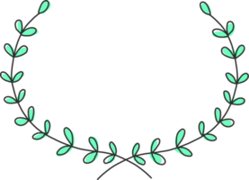 Flower wreath border doodle png