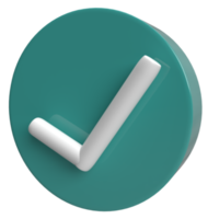 checkmark icon 3d rendering png