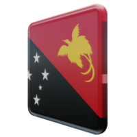 Papua New Guinea Right View 3d textured glossy square flag png