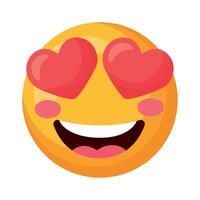 emoji face with hearts vector