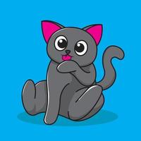 cartoon cat grey vector