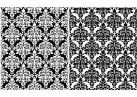 Floral damask seamless patterns vector