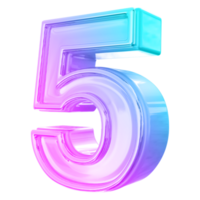 number 5 3d gradient png