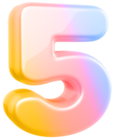 number 5 3d gradient png