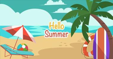 Hello summer landscape vector