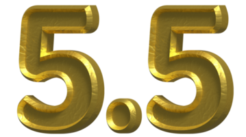 5.5 Sale 3D Number Illustration Concept Design png