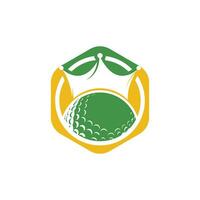 King golf vector logo design. Golf ball with crown vector icon.