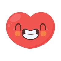 happy heart emoticon vector