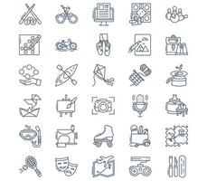 Hobby and free time icon set vector