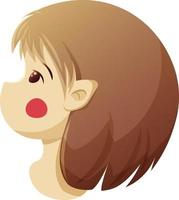 Cute little elf, head with hair isolated vector