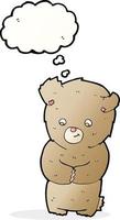 cartoon teddy bear with thought bubble vector