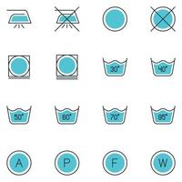 Laundry Guide Filled Line Icon Set vector