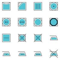 Laundry Guide Filled Line Icon Set vector