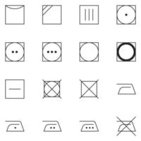 Laundry Guide Line Icon Set vector