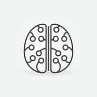 Human Brain with Neuron Connections line vector concept icon