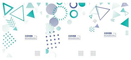 Covers templates set with bauhaus. memphis and hipster style graphic geometric elements. Applicable for placards. brochures. posters. covers and banners. Vector illustrations