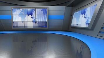 News Studio, Backdrop For TV Shows .TV On Wall.3D Virtual News Studio Background video