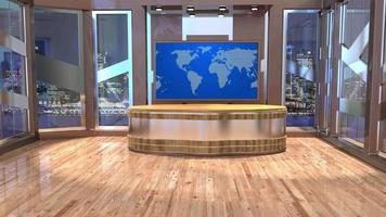 3D Virtual News Studio Background Loop video