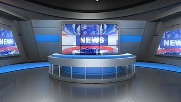 News Studio, Backdrop For TV Shows .TV On Wall.3D Virtual News Studio Background video