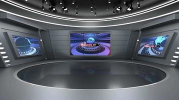 News Studio, Backdrop For TV Shows .TV On Wall.3D Virtual News Studio Background video