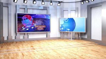 3D Virtual News Studio Background Loop video