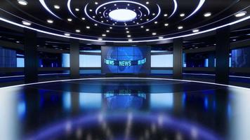 3D Virtual TV Studio News, Backdrop For TV Shows .TV On Wall.3D Virtual News Studio Background, Loop video