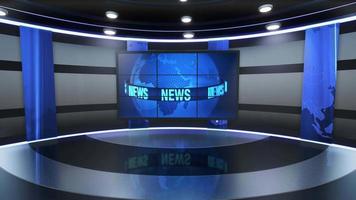 3D Virtual TV Studio News, Backdrop For TV Shows .TV On Wall.3D Virtual News Studio Background, Loop video