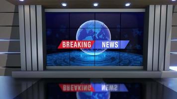 3D Virtual News Studio Background Loop video